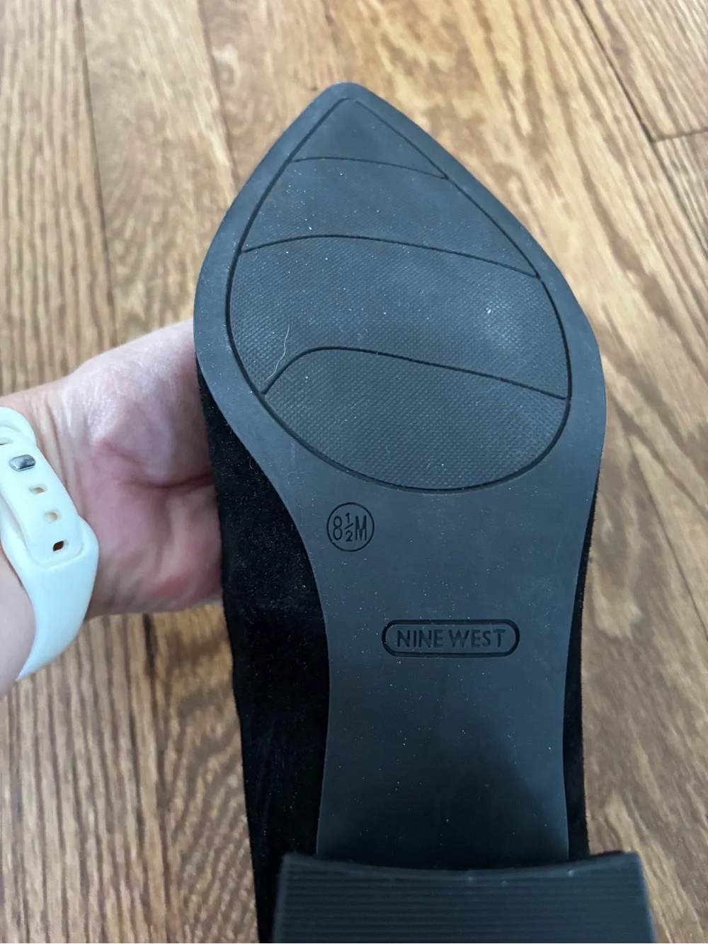 Nine West Black Suede Pointed-Toe Mary Jane Pumps - Picture 3 of 3